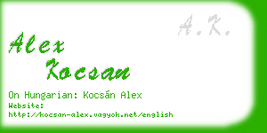 alex kocsan business card